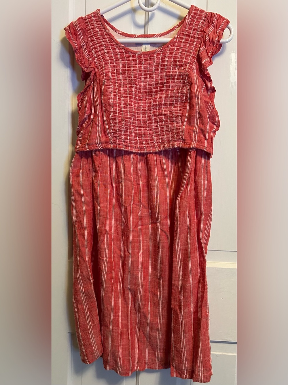 Motherhood Maternity Nursing Smocked Overlay Midi Dress